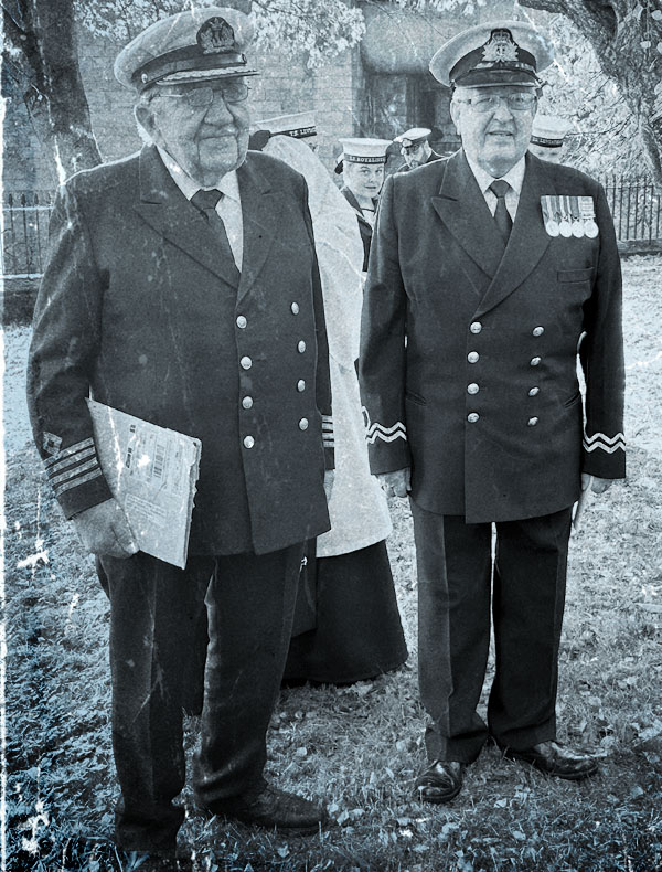 Winter delivering a Canadian Cup medal to a war sailor in Newcastle